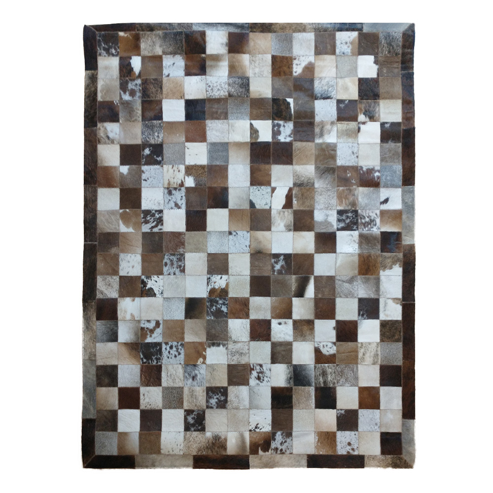 Luxusný kožený koberec patchwork - tricolor