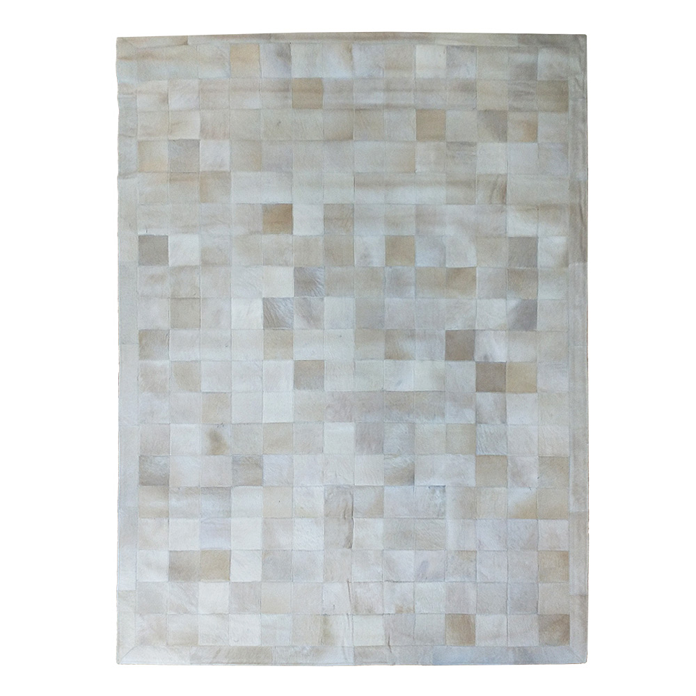 Luxusný kožený koberec patchwork - svetlý